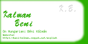 kalman beni business card